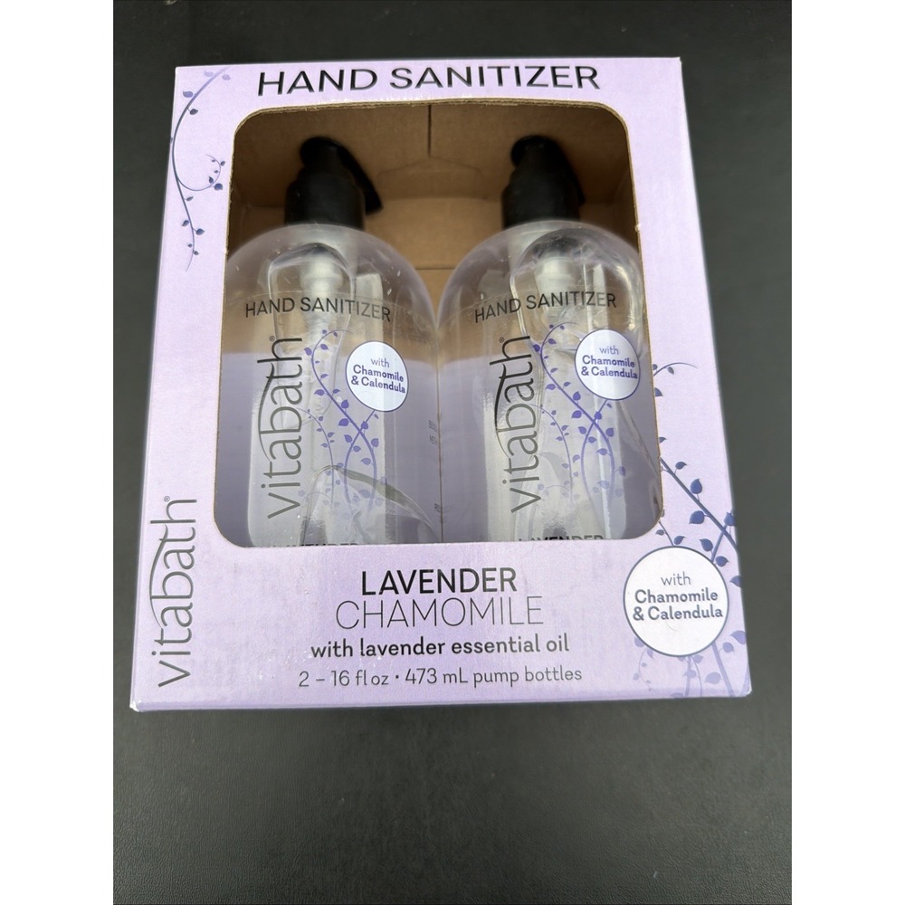 Vitabath Lavender Chamomile Hand Sanitizer 2-16 Oz. Pump Bottles - NEW